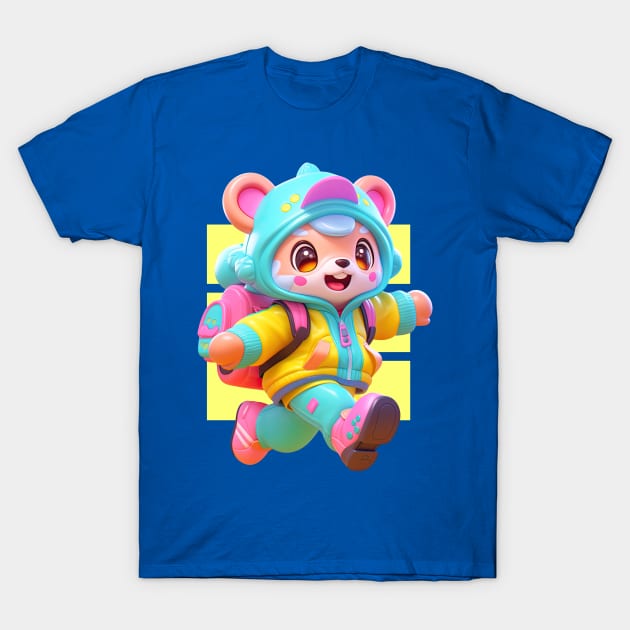 AKBLM - MUNCHKIN マンチカン KUMA | CUTE 3D ANIME COLOR POP MASCOT T-Shirt by AKBLM